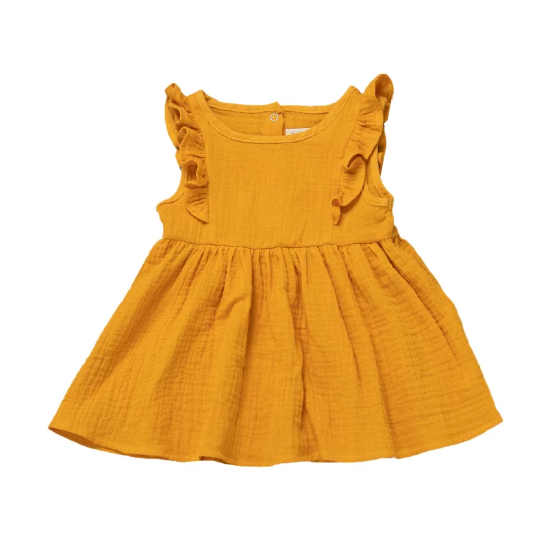 

Girls dress bubble cotton ruffled princess dress for children