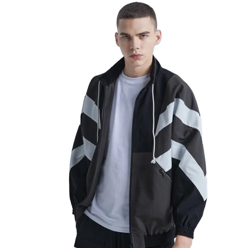 

Nylon Stripe Contrast Stripe Windbreaker Mens Winter Jacket