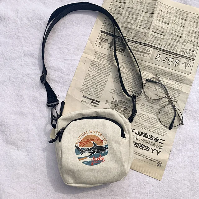

Women Canvas Bag Fashion Mini Cell Phone Bag With Zipper Crossbody Bag, 4 colors