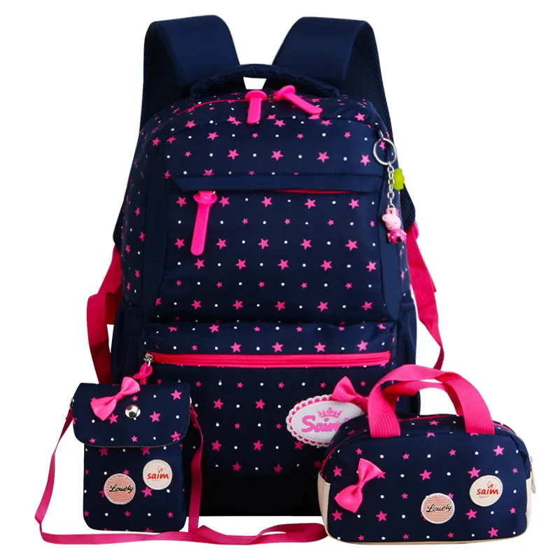 

3PCS New Design Wholesale Cheap Soft Kids Girls Backpack School Bag Set