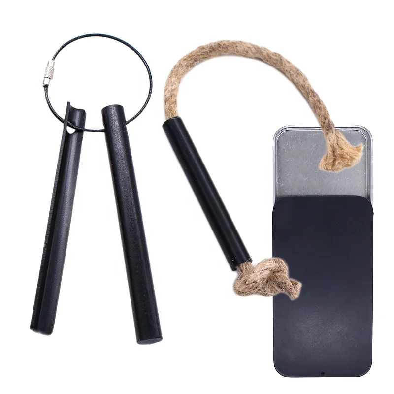 

3inch Bellow Waterproof Tinder Wick Magnesium Ferro Rod Flint Fire Starter Kit with Sliding Box