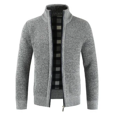 

High Quality Custom Thick Cashmere Knitted Men's Sweaters Cardigan Wool Winter Zipper Knitting Sweater For Men, Customizable