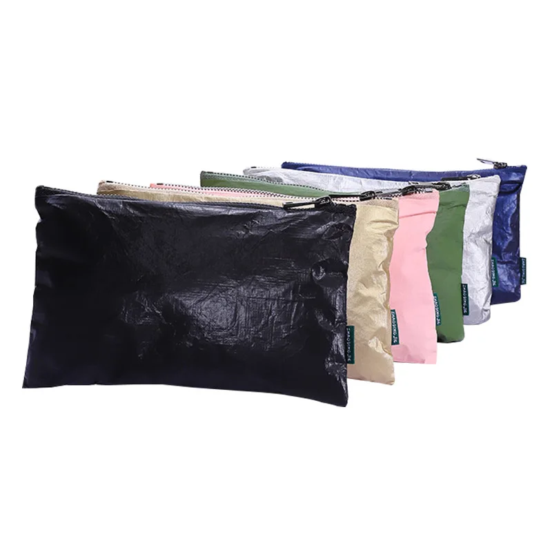 

2021 fashion product nice zipper pouch makeup bags with Tyvek material for women outdoor shopping makeup bag set, Green, dark blue, black, pink, gold, silver