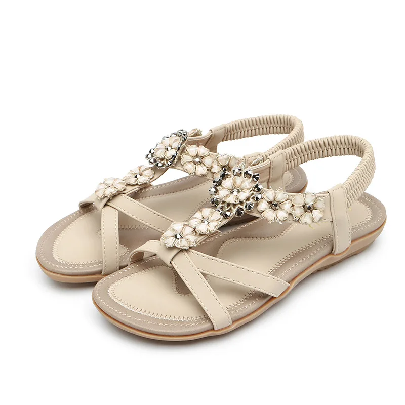

Designer Elastic Band Shoes Women T-strap Flip Flops Thong Sandals