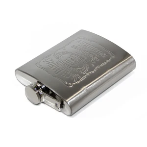 Image of Personalised Fashion Engraved Logo Stainless Steel Hip Flask Portable Silver Popular Father's Day Gift Whiskey 7oz Hip Flask