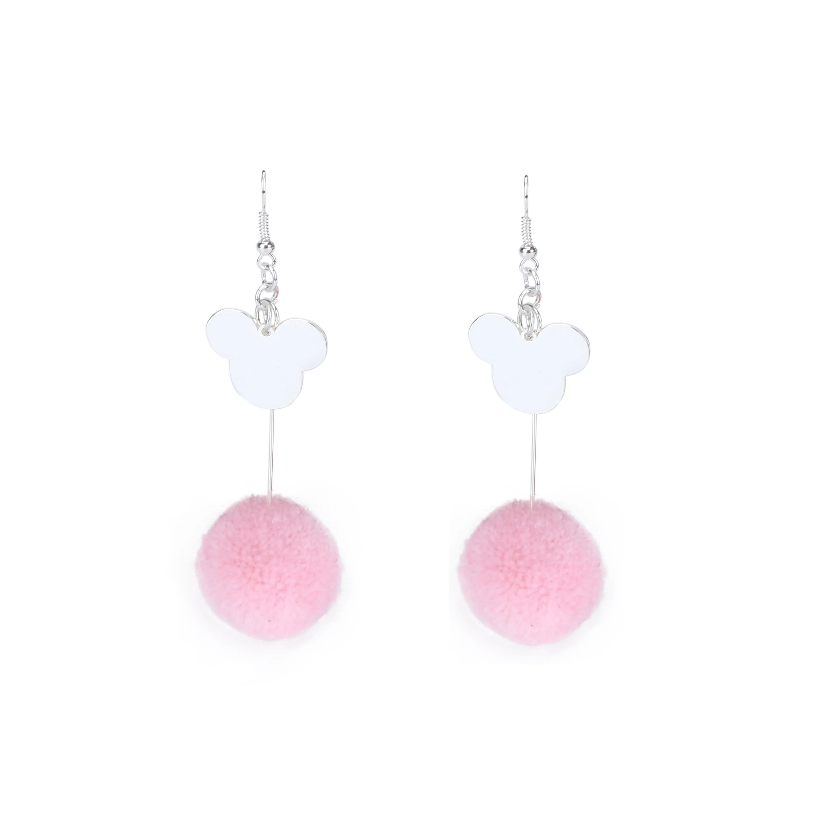 

Fashion Earring Jewelry Winter Girl Hoop Fabric Pompom Drop Earrings For Women