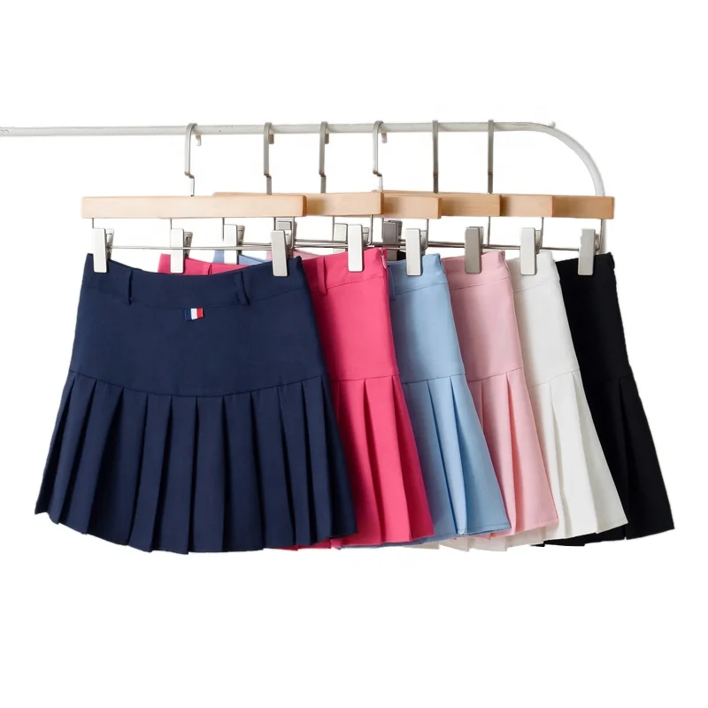 

High Waist Falda Girls A-line Short skirt With Pants Casual Tennis Pleated Skirts Women, White,black,light blue,dark blue,pink,rose red