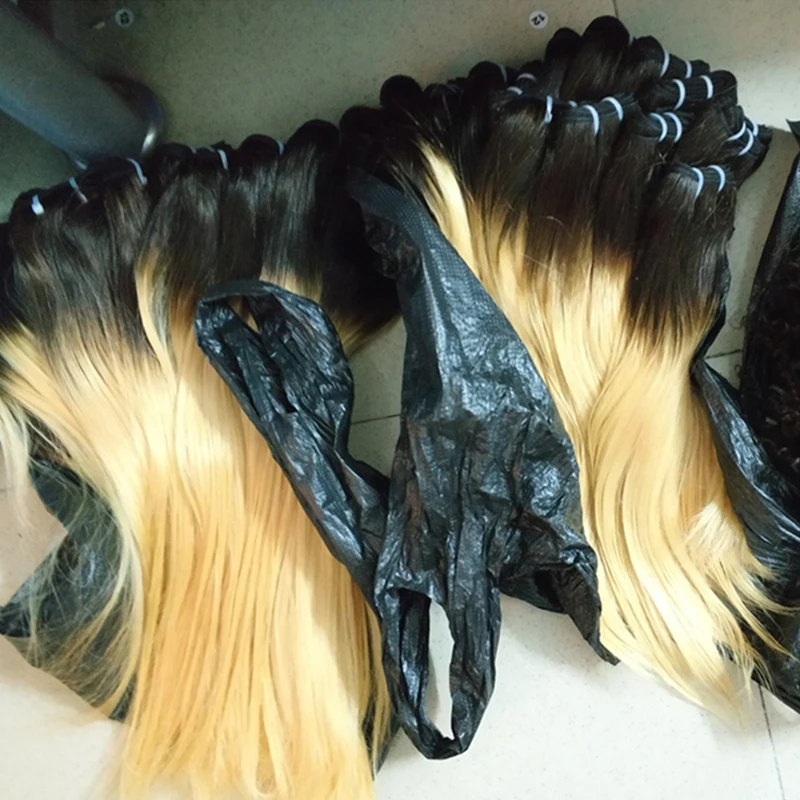 

LetsFly 1B613 Straight bundles Remy Virgin Human Hair Brazilian Hair Weft Extension 20PCS/LOT Free Shipping