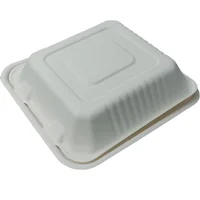 

9 inch eco-friendly paper pulp tableware biodegradable clamshell box for food envase biodegradable