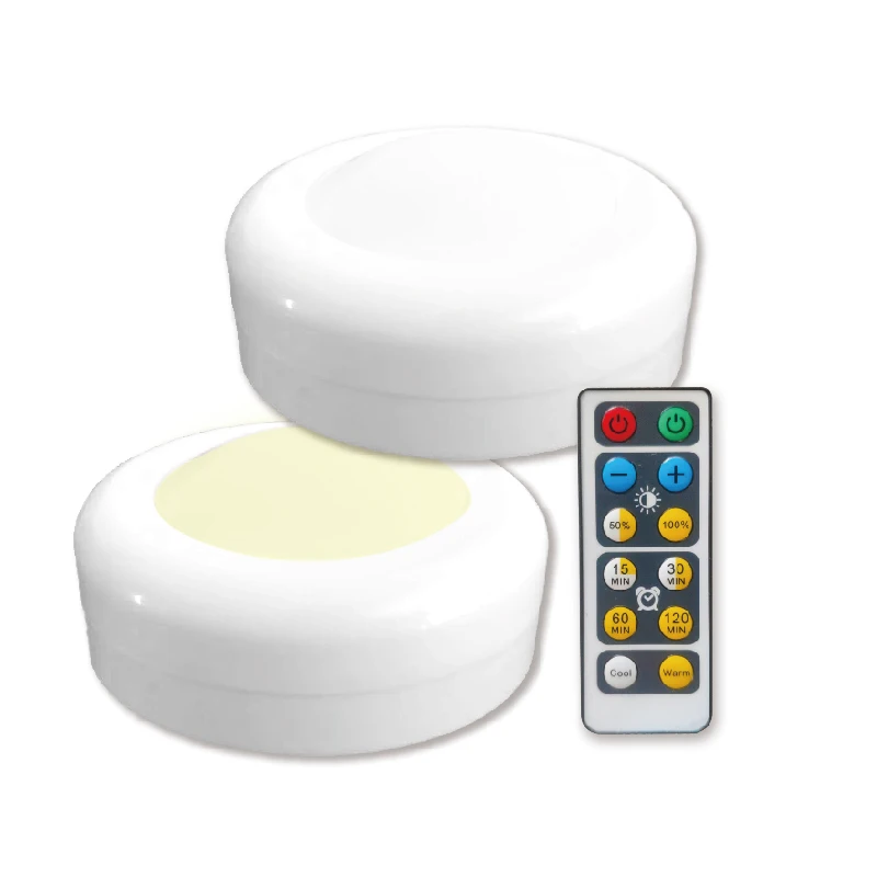 LED Puck Battery Operated Lights Kitchen Under Cabinet Cupboard Wireless LED Puck Lights