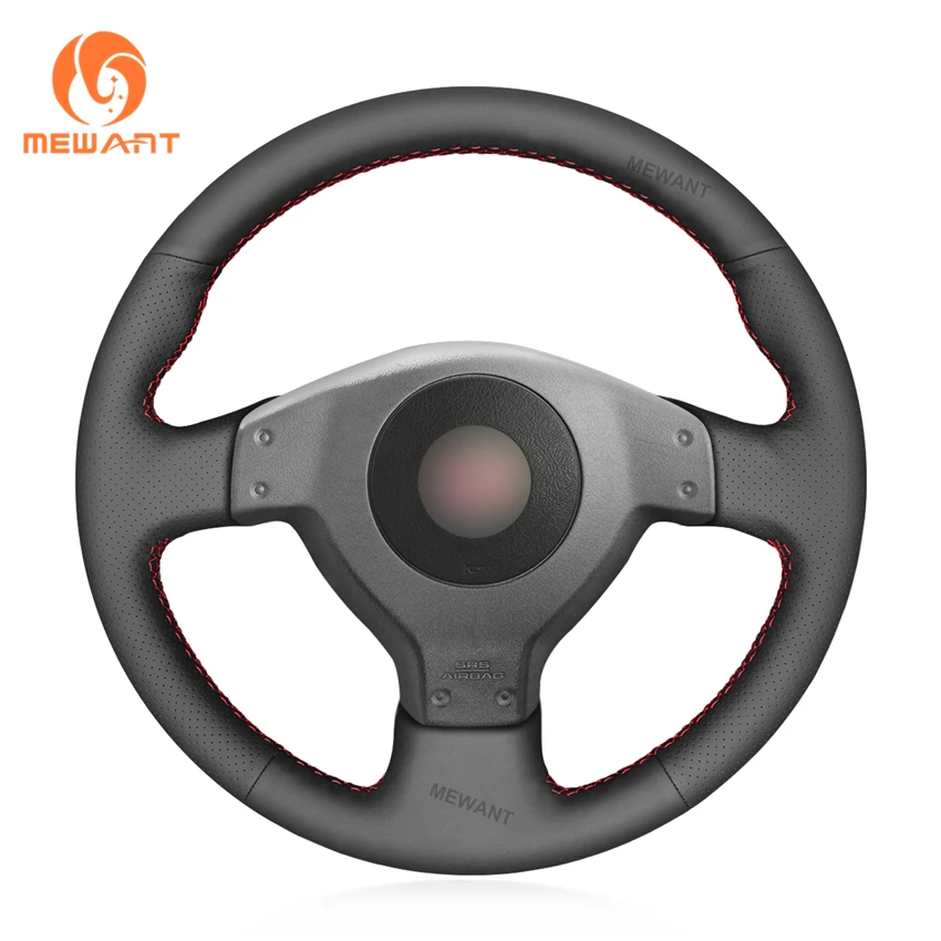 

Custom Hand Sewing Black Artificial Leather Steering Wheel Cover Blue for Subaru Impreza WRX STI 2002 2003 2004