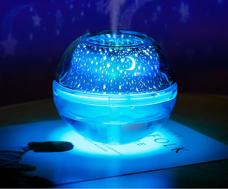 Romantic Creative Home Residential Crystal Humidifier USB Projection RGB Night Lamp