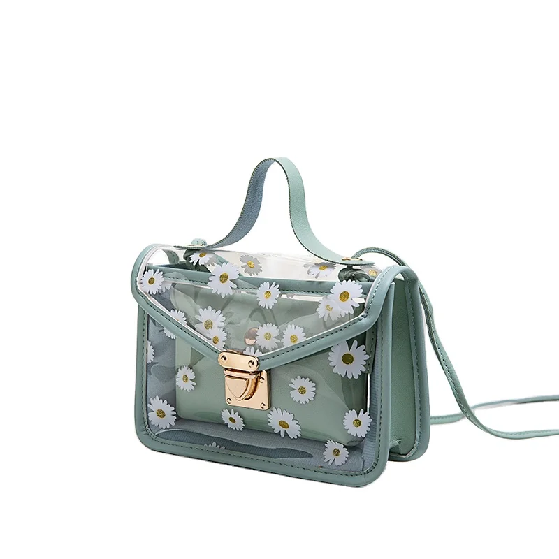 

Sandro Women Transparent Pattern Shoulder Bag Messenger Handbag Composite Tote, Green,black,dark grey,pink