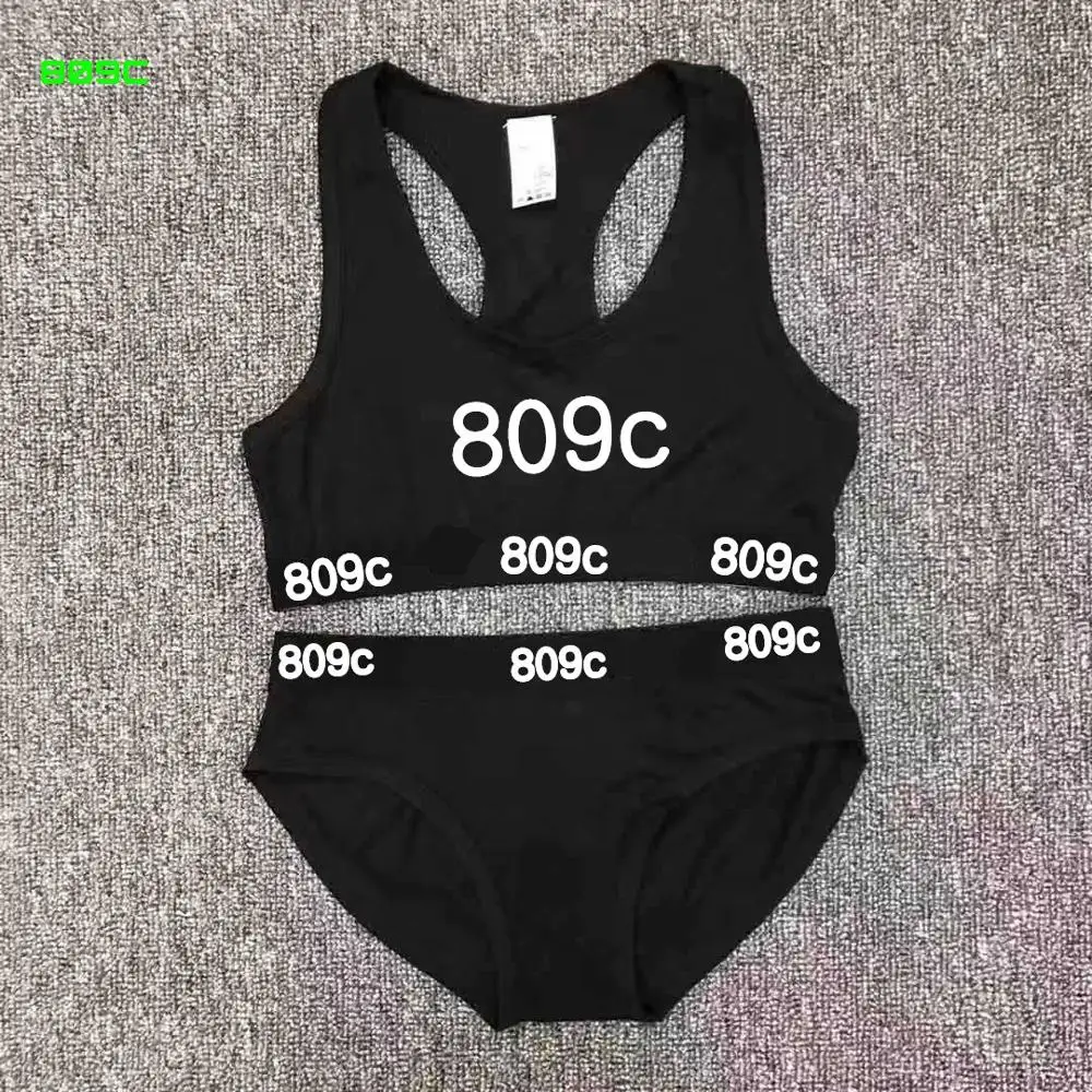 

HOT Custom Logo Sport Underwear Set breathable Women Sexy Bra and Panties Set Letter Print Band bra and panty sets for Lady, White,black,grey