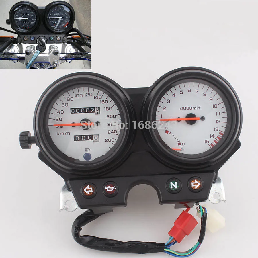 Motorcycle 12v Tachometer Odometer Instrument Speedometer Gauge Cluster