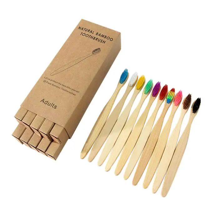 

Wholesale custom private label eco friendly charcoal bristles OEM bamboo toothbrush with customized packing logo, Customized color