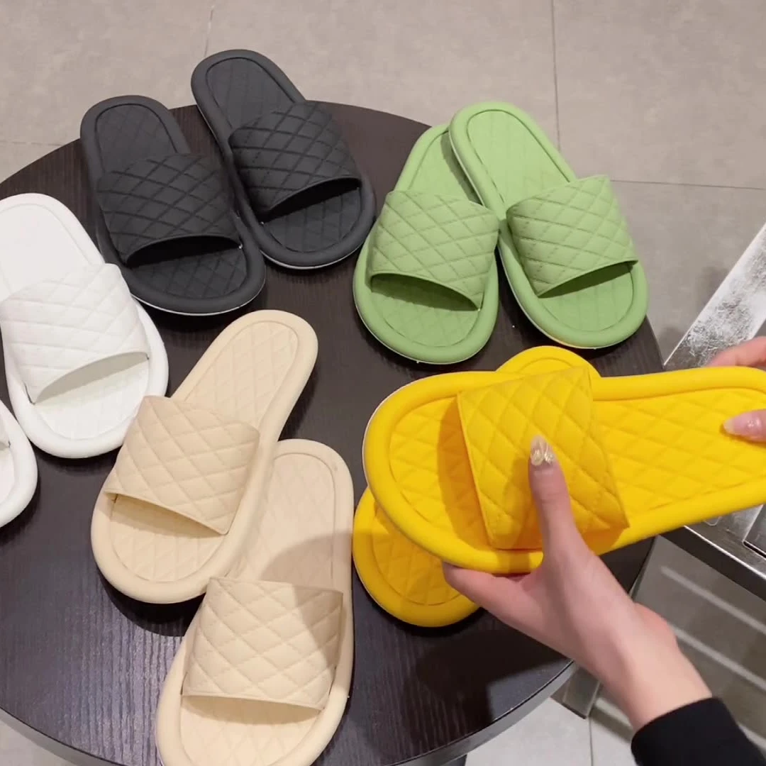 

SL-0198 Solid Color Soft Bottom Outdoor Slippers Women Luxury Slippers Pvc Slipper For Women