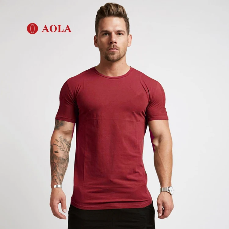 

AOLA Compress Wholesale Fitness Apparel Manufacturers Plus Size T-shirts For Sport Wear Men Gym T-shirt, Pictures shows