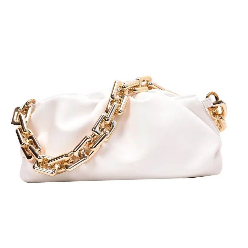 

New Fashion Fold Chain Handbag simple one Shoulder Bag Cloud bag dumpling bag, Black