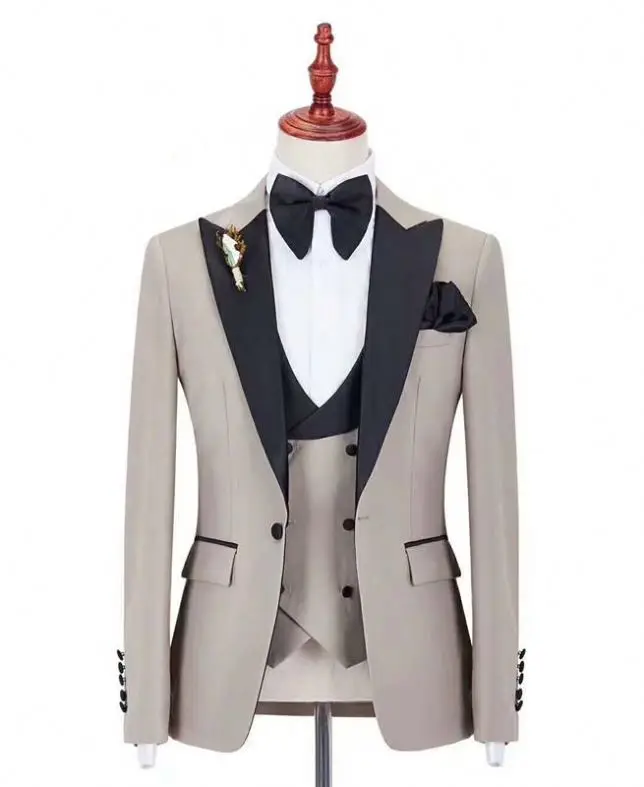 

Suit Custom Made Groomsmen Groom Tuxedos Men Suits Wedding Best Man Bridegroom WF949, White black