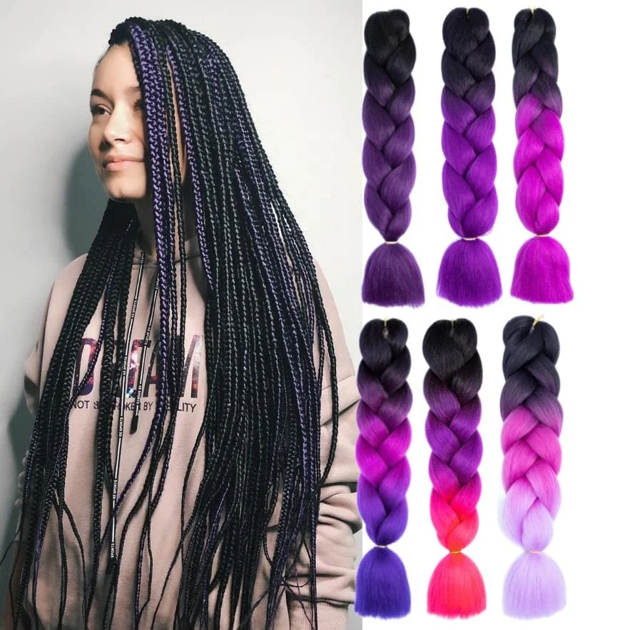 

Wholesale African Knotless Box Braiding Different Color Pre Stretched Ombre Crochet Braids Styles Hair Extensions