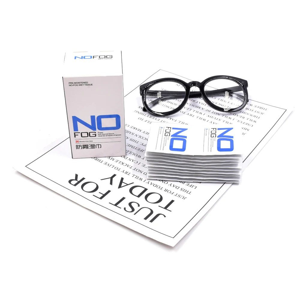 

Disposable Anti Fog Lens Cleaning Wet Wipes For Eye Glasses with Display Box