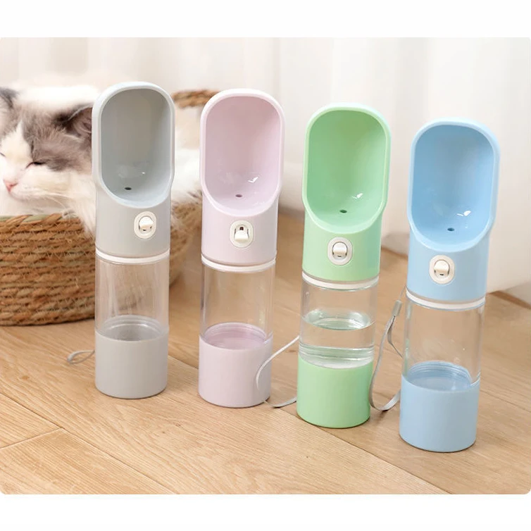 

Outdoor Travel Water & Food Bowl Pet Drinking Bottle Drink Cup Bowl Dispenser for Dogs and Cats, Green, pink, blue, grey