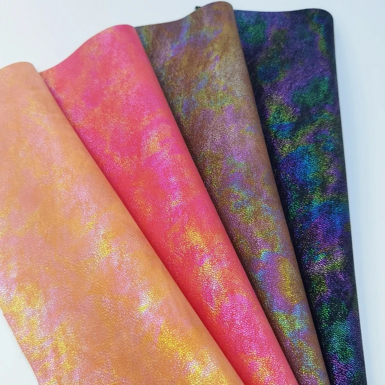 Wholesale 1.0 mm Multicolor Rainbow Glitter Fabric PU Leather Sequin Dress Fabrics & DIY Crafts for Wedding Furniture & Bags