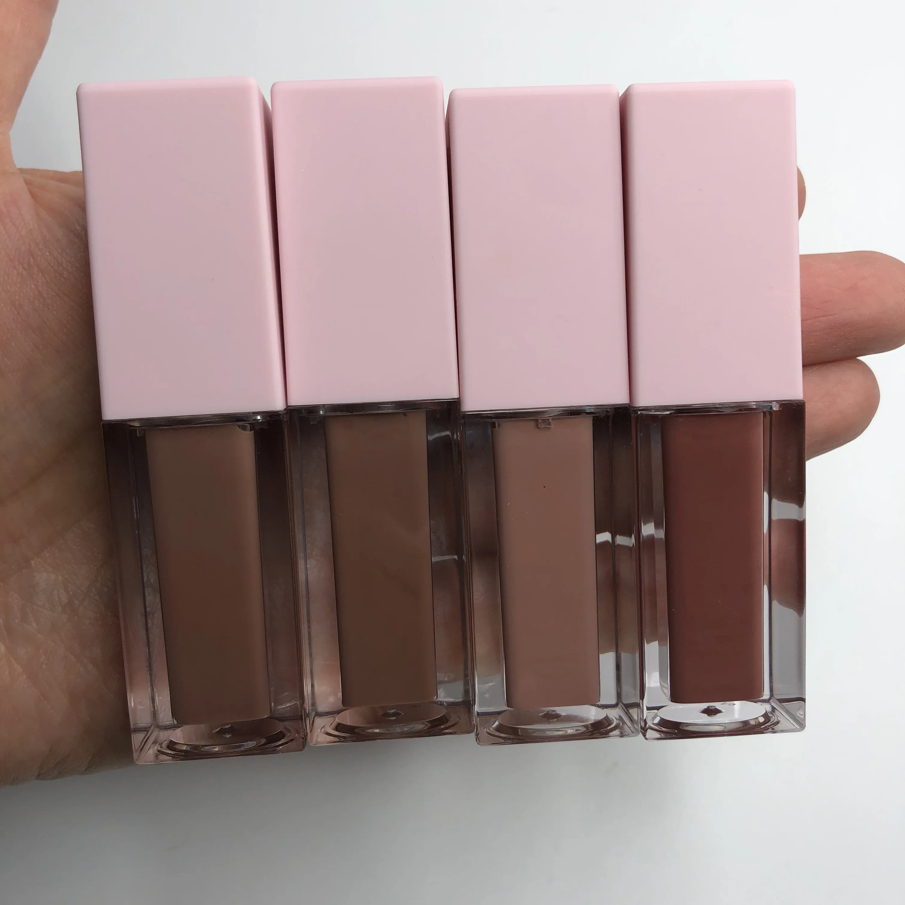 

Top trending lip gloss containers tube packaging box pink custom nude clear glitter lip gloss, 29 colors