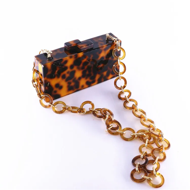 

fashion design tortoiseshell color big circle chain custom acrylic long chain