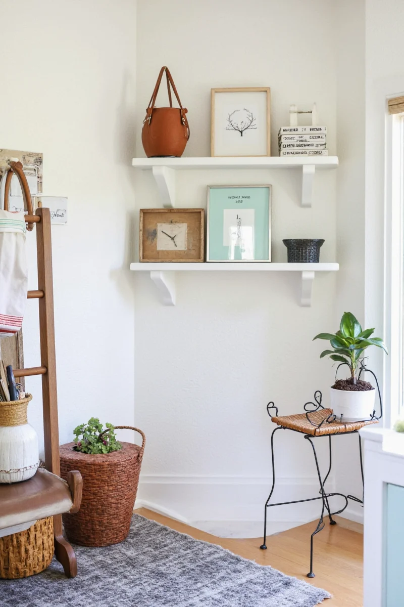 Entryway with personalized doormat and mirror
