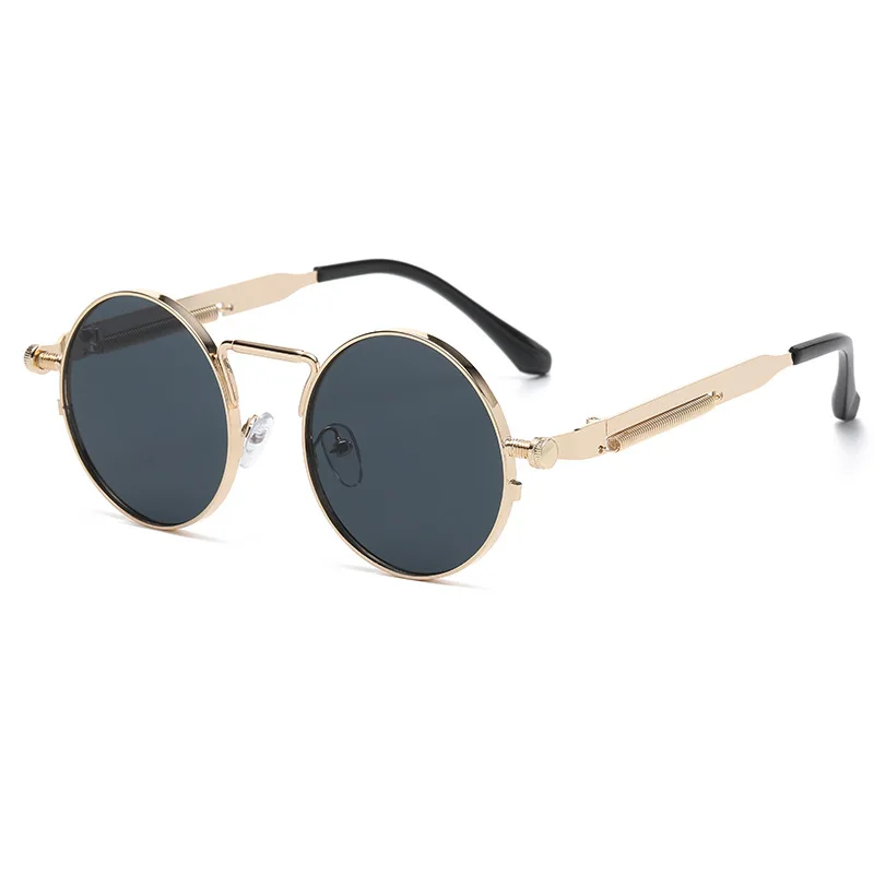 top quality summer small round metal fashion retro sun glasses vintage women men shades sunglasses 2024