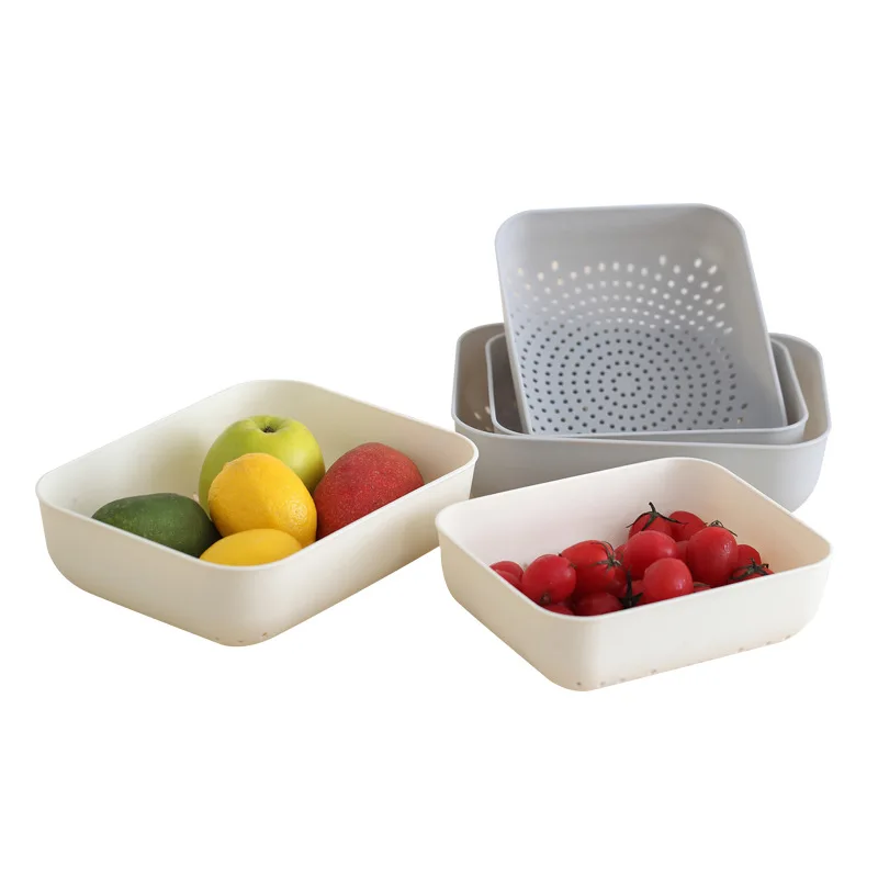 

Square Hollow washing vegetable basket vegetable drain screen kitchen fruit storage basket drain basket washing basin