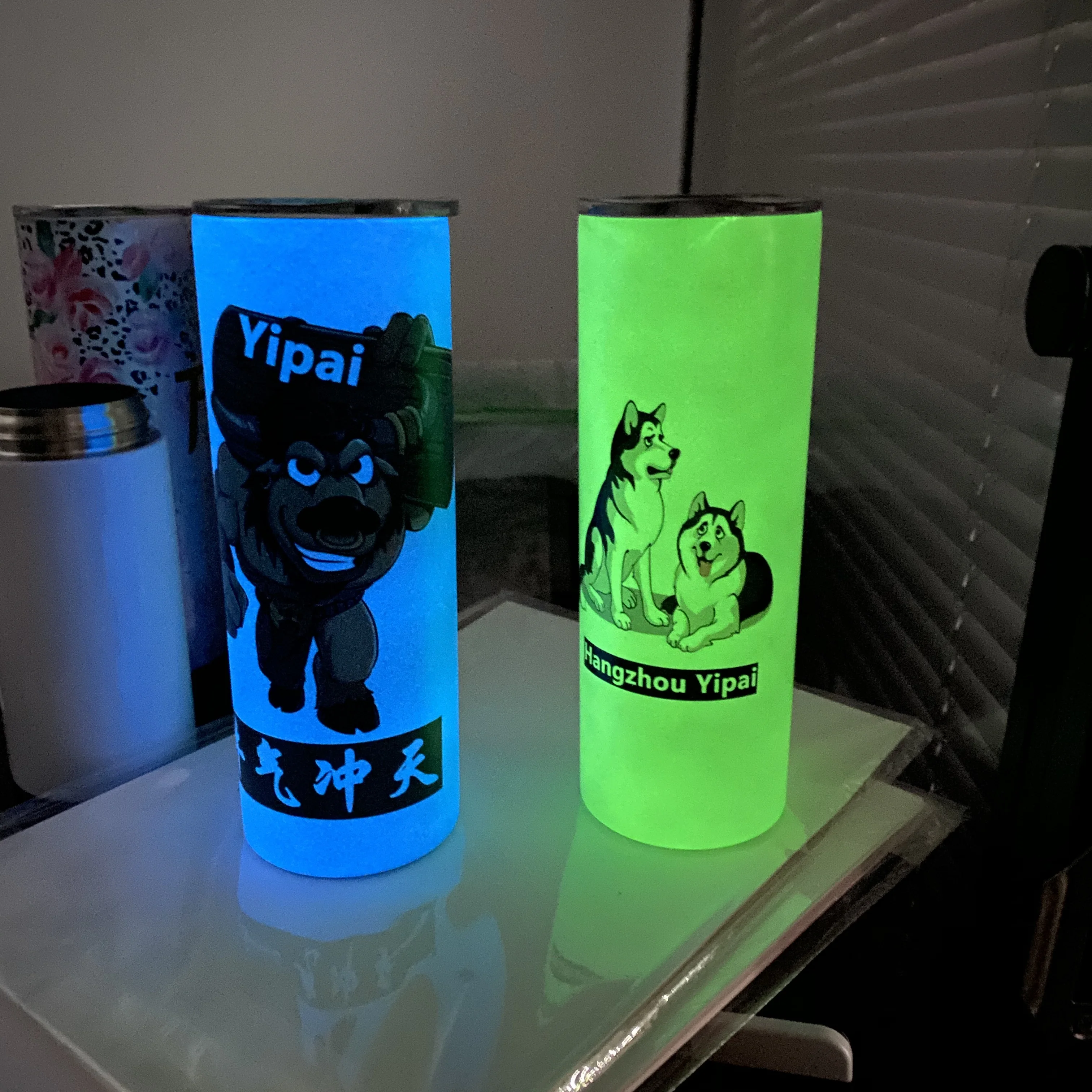 

20oz blank sublimation DIY straight Tall skinny slim Glow In The Dark skinny Tumbler For Sublimation ink Transfer Heat Press