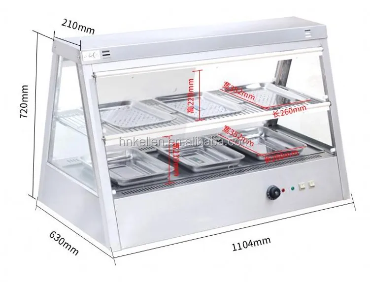 375*478*655mm Electric Commercial Hot Food Pie Chicken Warmer Display Showcase K 