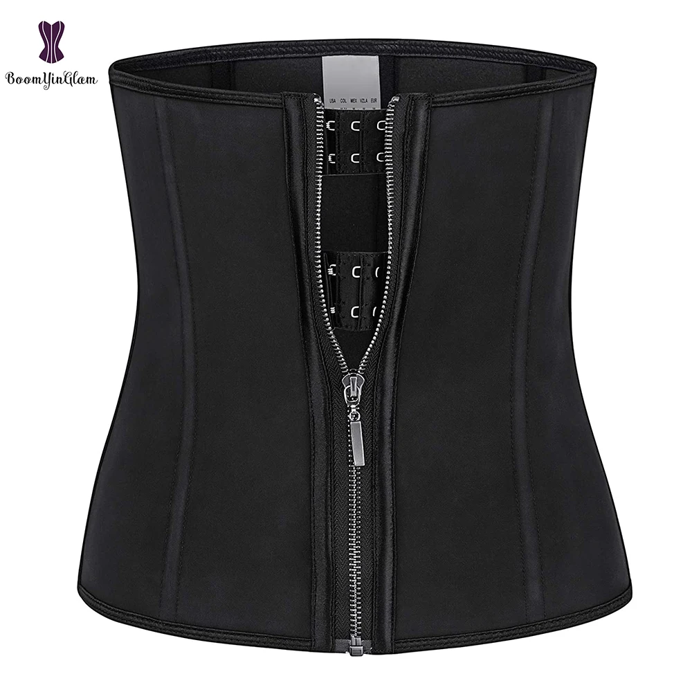 

Double Layer Fabric Latex Waist Trainer 7 Steel Boned Waist Cincher Corset Shapewear