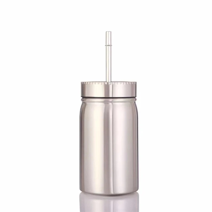 

Factory Price Easy To Carry 12oz 17oz 304 Stainless Steel Mason Jar With Handle