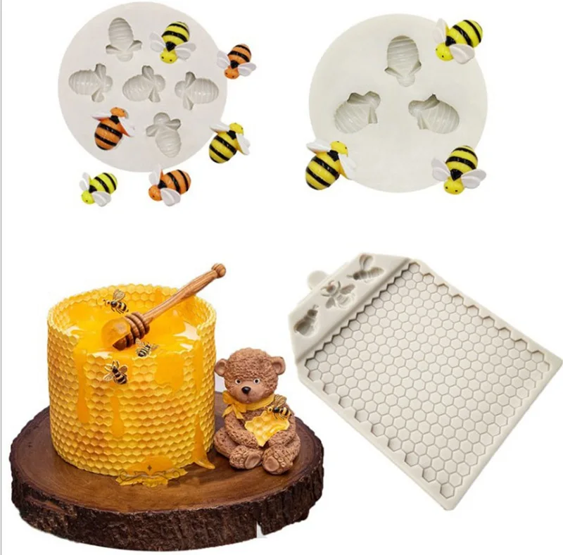 

Fusimai 7 Cavity Bumble Bee Mold Honeycomb Bees Fondant Cake Mould Beehive Silicone Baking Molds, As shown in the figure below