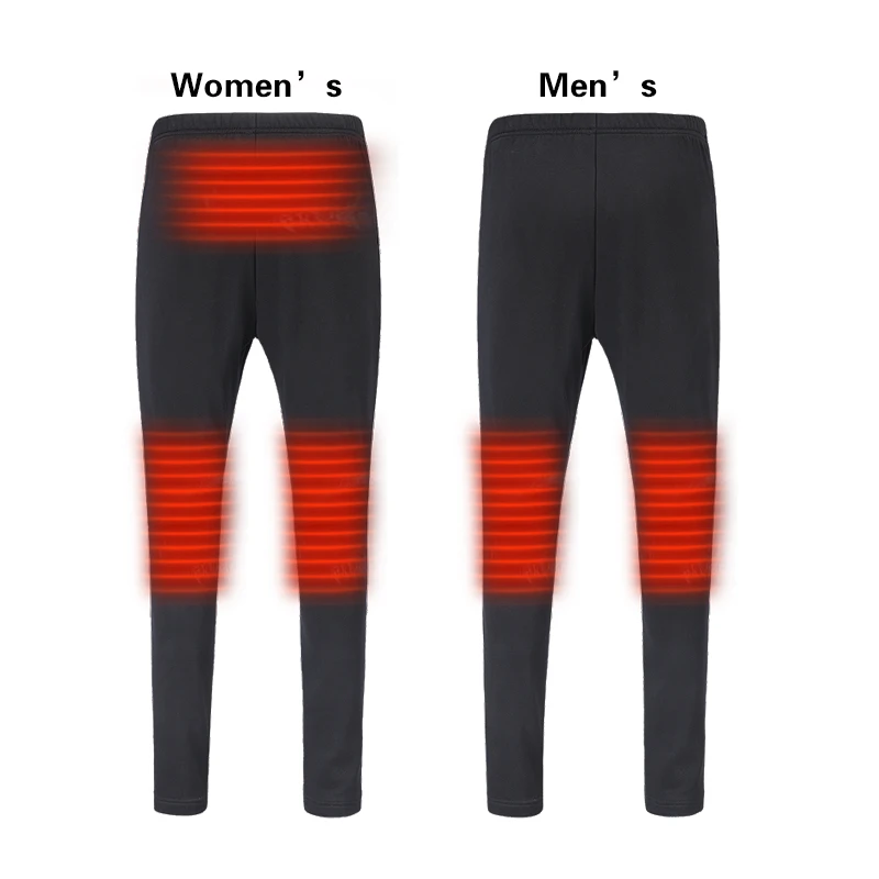 

OEM 2021 mens ladies heating pants USB battery rechargeable winter warm intelligent heated pants, Black
