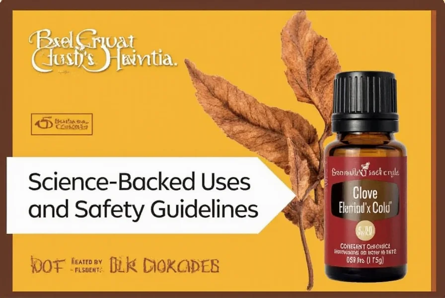 Clove essential oil bottle with fresh cloves