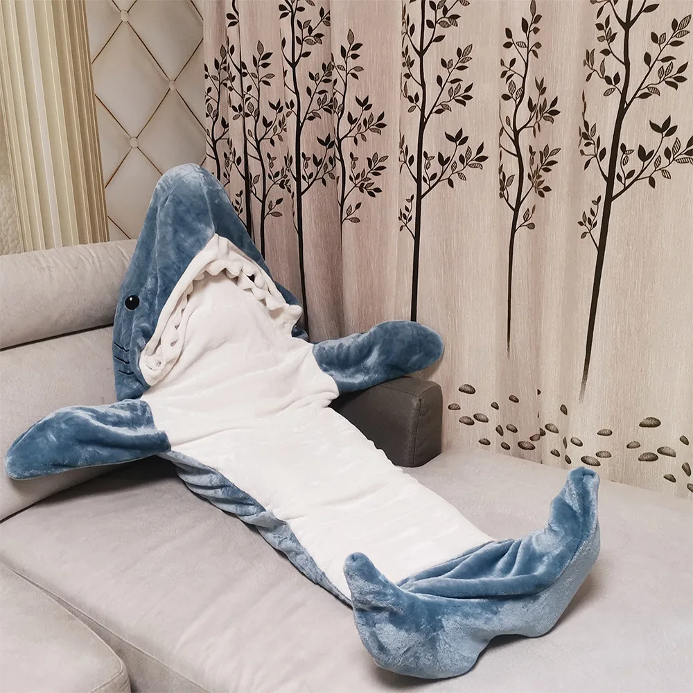 

New Shark Blanket Adult Cute Hoodie Shark Onesie Wearable Blanket