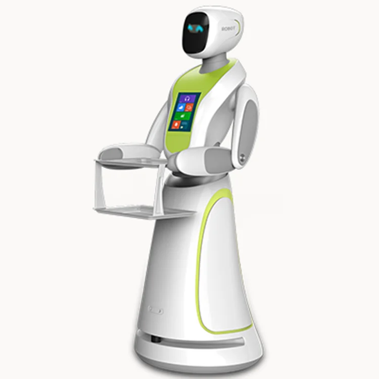 
2019Year hot sell talking robot service robot for meals delivery food trolley food cart robot server mobile trolley 