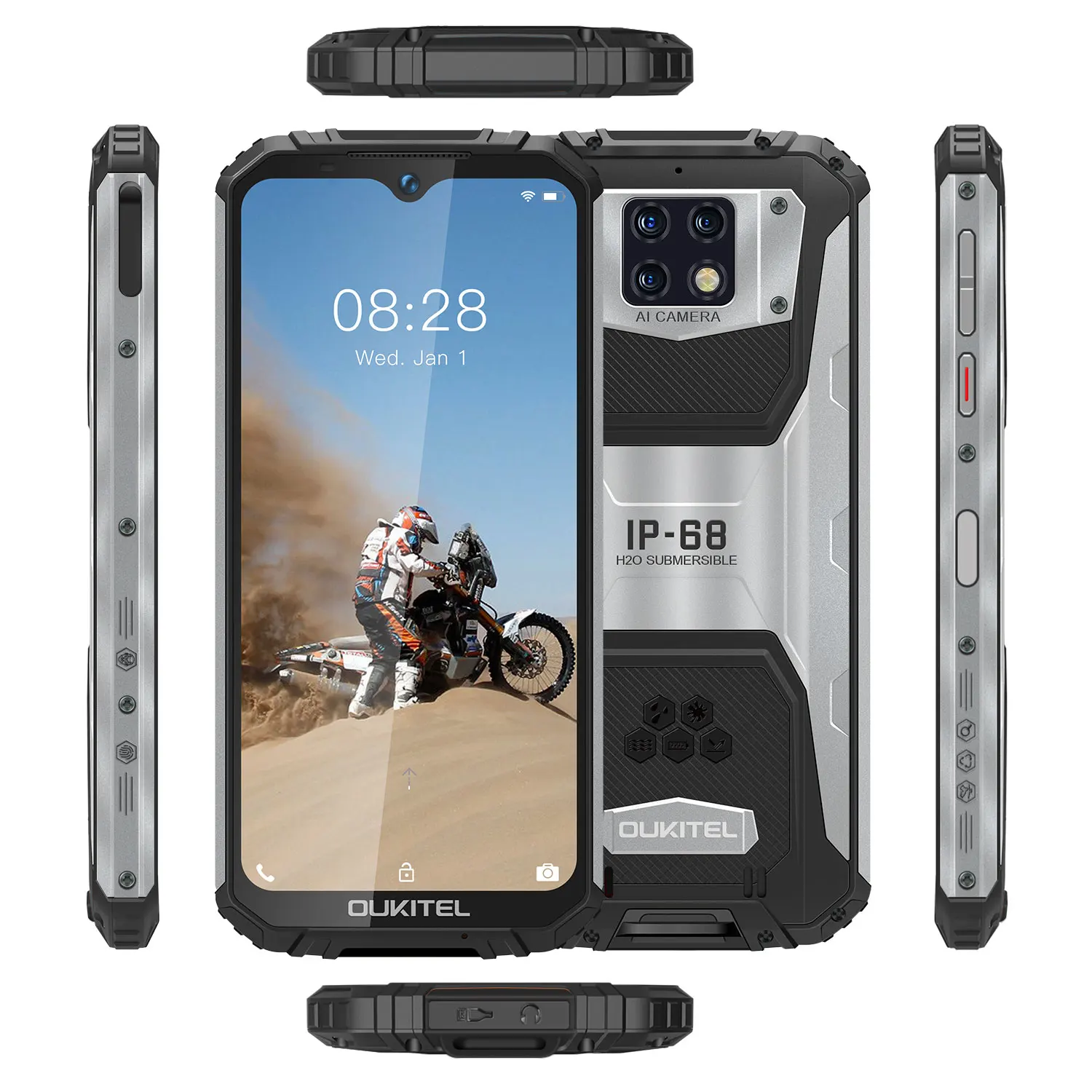 

OUKITEL WP6 4G RAM 128G ROM unlocked smartphone10000mAh Battery Octa Core IP68 Waterproof 4G Mobile Phone