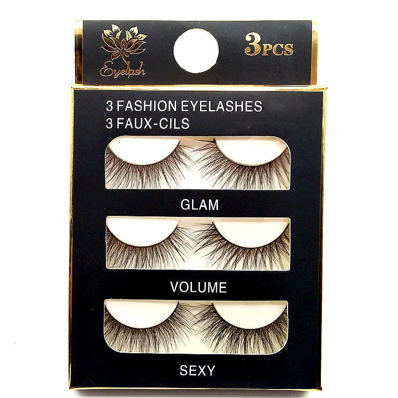 

3 To Install Faux-Cils Fashion Sexy Glam Volume Eyelashes, Black