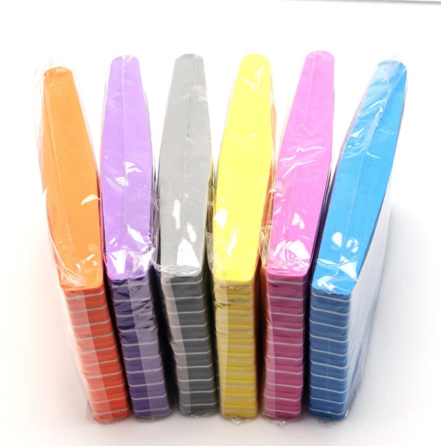 

sponge Nail Files For Manicure 100/180 Strong Thick Sandpaper Sanding Nails File Buffs Buffing Boat Nail Care Tools, Colorful