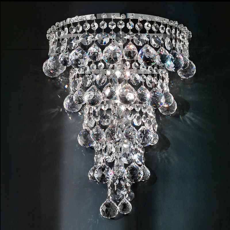 

Modern small crystal hotel wall sconce lamp