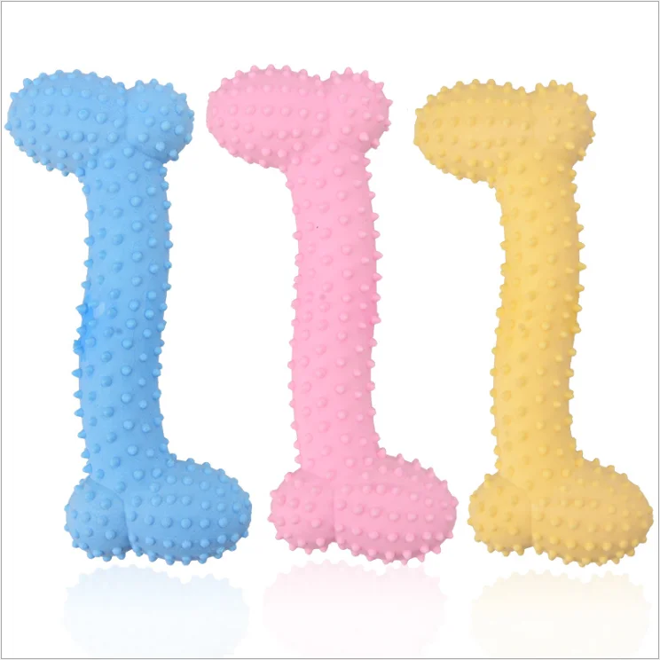 

2021 New Candy Color TPR Bubble Making Fish Bone Toy Doggie Milk Flavor Teeth Grinding Toy, Picture color