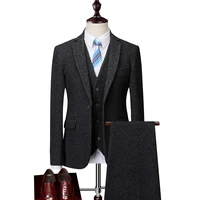 

wholesale Latest Design Slim Fit 3 Piece Men Suit Tweed Suit For Men