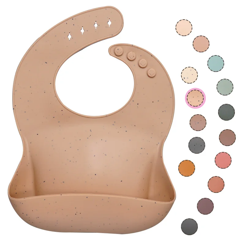 

2020 New product feeding chair pocket silicone baby bibs with food catcher