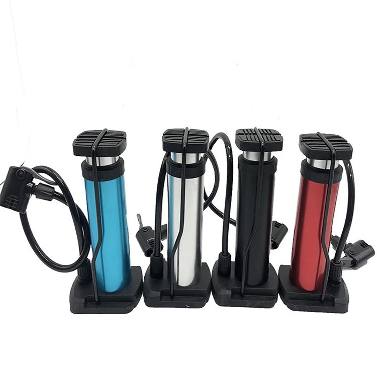 

Home Mini Aluminum Alloy Bicycle Foot Air Pump With Pressure Gauge Portable Mini Floor Mountain Bike Pump, Picture shows